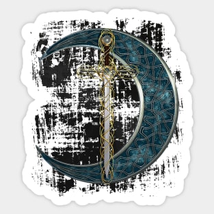 Celtic Moon and Sword Sticker